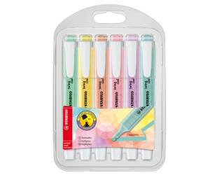 Astuccio evidenziatore Swing Cool Pastel punta a scalpello tratto 1,4 mm colori assortiti astuccio 6 pezzi - 22287