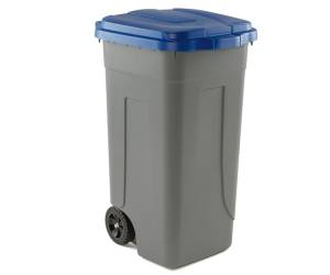 Bidone mobile con chiusura a clip 49 x 54 x 85 cm 100 lt grigio blu - 22241