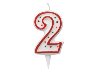 Candelina Zuccherino numero 2 H 8,5 cm - 22124