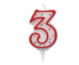 Candelina Zuccherino numero 3 H 8,5 cm - 22122