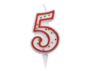 Candelina Zuccherino numero 5 H 8,5 cm - 22118