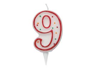 Candelina Zuccherino numero 9 H 8,5 cm - 22123