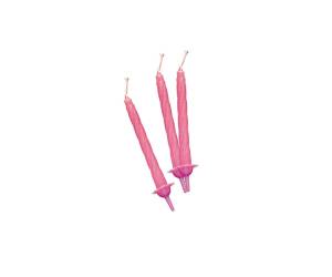 Candeline con supporto H 8 cm rosa - 22125