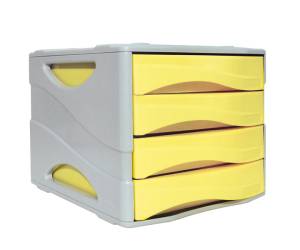 Cassettiera Keep Colour Pastel 25 x 32 cm cassetti 5 cm grigio giallo - 18057