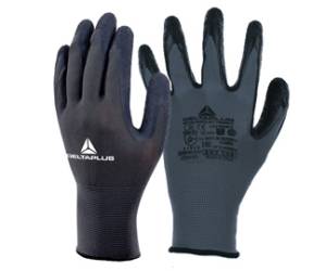 Guanti da lavoro VE630 poliestere palmo lattice taglia 08 grigio nero - 22055