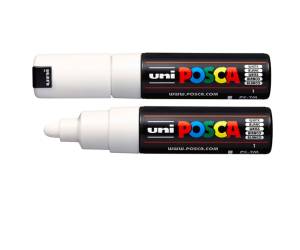 Marcatore a base d acqua Uni Posca PC7M punta tonda large 4,5-5,5 mm bianco - 22304