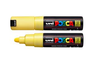 Marcatore a base d acqua Uni Posca PC7M punta tonda large 4,5,5 5 mm giallo - 22303