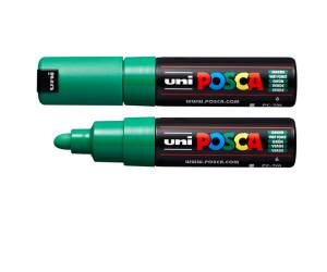 Marcatore a base d acqua Uni Posca PC7M punta tonda large 4,5,5 5 mm verde - 22299