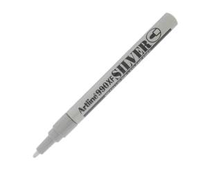 Marcatore permanente A 990 a vernice punta tonda fine 1,2 mm argento - 22318