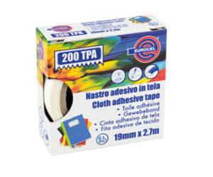Nastro adesivo telato TPA 200,19 mm x 2,7 mt tela plastificata rosso - 16240