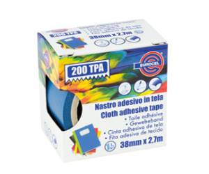 Nastro adesivo telato TPA 200,38 mm x 2,7 mt tela plastificata blu - 15186