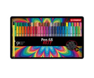 Pennarelli Pen 68 colori assortiti scatola in metallo 50 pezzi - 22365