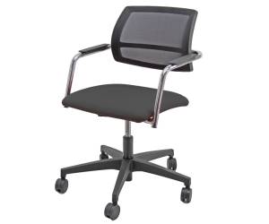 Poltroncina visitatore Lithium LTGN con braccioli inclusi nero - 12918