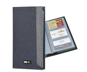 Portabiglietti in tessuto 12 x 23 cm capacita 64 biglietti grigio - 22275