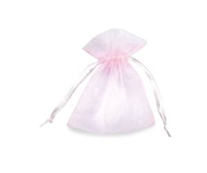 Sacchetti bomboniera Milly 8,5 x 10 cm organza rosa - 22159