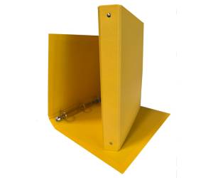 Raccoglitore King 22 x 30 cm 4 anelli tondi 30 mm dorso 4 cm giallo rivestimento in PP - 593