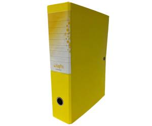 Scatola progetto KingPro con portaetichetta dorso 8 cm giallo - 1445