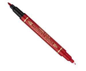 Marcatore permanente Twin tip - doppia punta fine - extra fine - rosso - conf. 12 pezzi - Pentel - N75W-BE - 85827A - DMwebShop