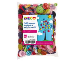 Bottoni - in plastica - colori assortiti - conf. 650 pezzi - Deco - 12029 - 8004957120295 - DMwebShop