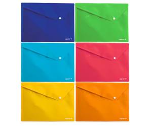 Buste con bottone - in PPL - 33 x 24,5 cm - colori assortiti - conf. 6 pezzi - Colorosa - 361908 - 8004428042422 - DMwebShop