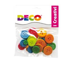 Bottoni in legno colori neon - 22484