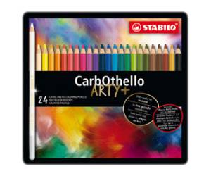 Matite colorate CarbOthello tratto 4,4 mm colori assortiti astuccio in metallo 24 pezzi - 22463