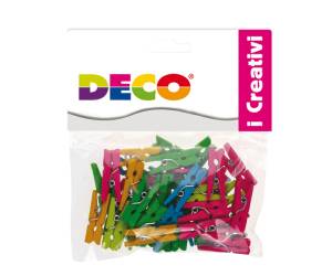 Mollettine mini in legno colori neon 25 mm - 22478