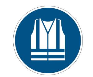 Pittogramma adesivo da terra Gilet di sicurezza obbligatorio diametro 43 cm - 22628