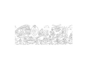 Rotolo creativo adesivo tema Mezzi soccorso 30x400 cm - 22501