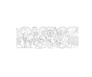 Rotolo creativo adesivo tema parco divertimento 30x400 cm - 22500