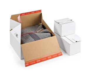 Scatola e commerce per spedizioni 38,9 x 32,4 x 16 cm cartone bianco - 22743