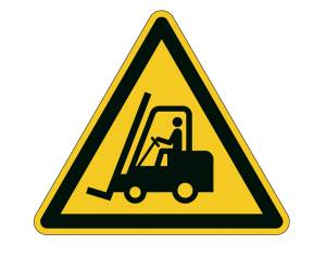Pittogramma adesivo da terra Attenzione passaggio carrelli lato 43 cm - 18330