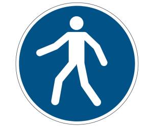 Pittogramma adesivo da terra Passaggio obbligatorio diametro 43 cm - 18328