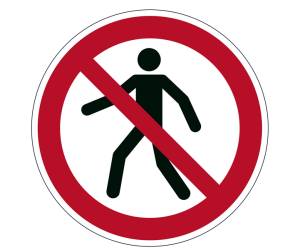 Pittogramma adesivo da terra Vietato ai pedoni diametro 43 cm - 18323