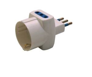 Adattatore triplo con spina 2P+T 10A 2 prese 10A + 1 Schuko - Mkc - 492518036 - 8006012216530 - DMwebShop
