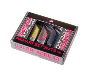 Colori acrilici Primary - colori assortiti - set 5 tubetti da 75 ml - Maimeri - M0998190 - 8032810107169 - DMwebShop