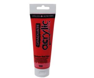 Colore acrilico fine Graduate - 120 ml - rosso cadmio imitazione - Daler Rowney - D123120500 - 5011386020501 - DMwebShop