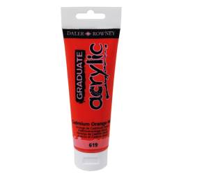 Colore acrilico fine Graduate - 120 ml - arancio cadmio scuro - Daler Rowney - D123120619 - 85519A - DMwebShop