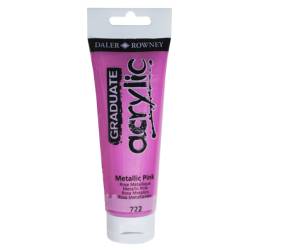 Colore acrilico fine Graduate - 120 ml - rosa metal - Daler Rowney - D123120722 - 5011386077574 - DMwebShop