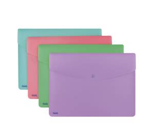 Buste con bottone Pastel - A4 - colori assortiti - PP - conf. 5 pezzi - Favorit - 400121107 - 8006779025956 - DMwebShop