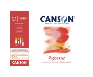 Blocco collato lato corto Figueras 24 x 33 cm 4F 290 gr 10 fogli - 499