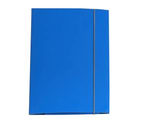 Cartella 3 lembi con elastico Queen A4 dorso variabile cartone plastificato azzurro - 793
