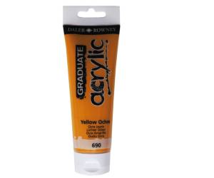 Colore acrilico fine Graduate 120 ml giallo ocra - 24440