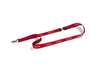 Cordoncini portabadge stampa visitor rosso 44 cm - 175