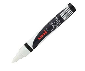 Marcatore a gesso liquido Uni Chalk Marker punta tonda da 1,8,2,5 mm bianco - 24738