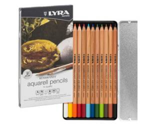 Pastelli Aquarell Rembrandt 3,7 mm colori assortiti astuccio metallo 12 pezzi - 24727