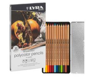 Pastelli colorati Rembrandt Polycolor 3,7 mm colori assortiti astuccio in metallo 12 pezzi - 24728