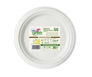 Piatto frutta monouso rotondo diametro 17 cm cellulosa bianco Green Dopla 07758 - 24481