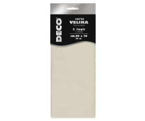 Carta velina - 20 gr - 50 x 76 cm - avorio - busta 5 fogli - Deco - 12283/04 - 8004957122855 - DMwebShop