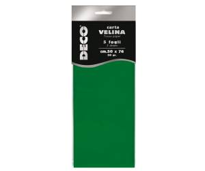 Carta velina - 20 gr - 50 x 76 cm - verde chiaro - busta 5 fogli - Deco - 12283/16 - 8004957122909 - DMwebShop